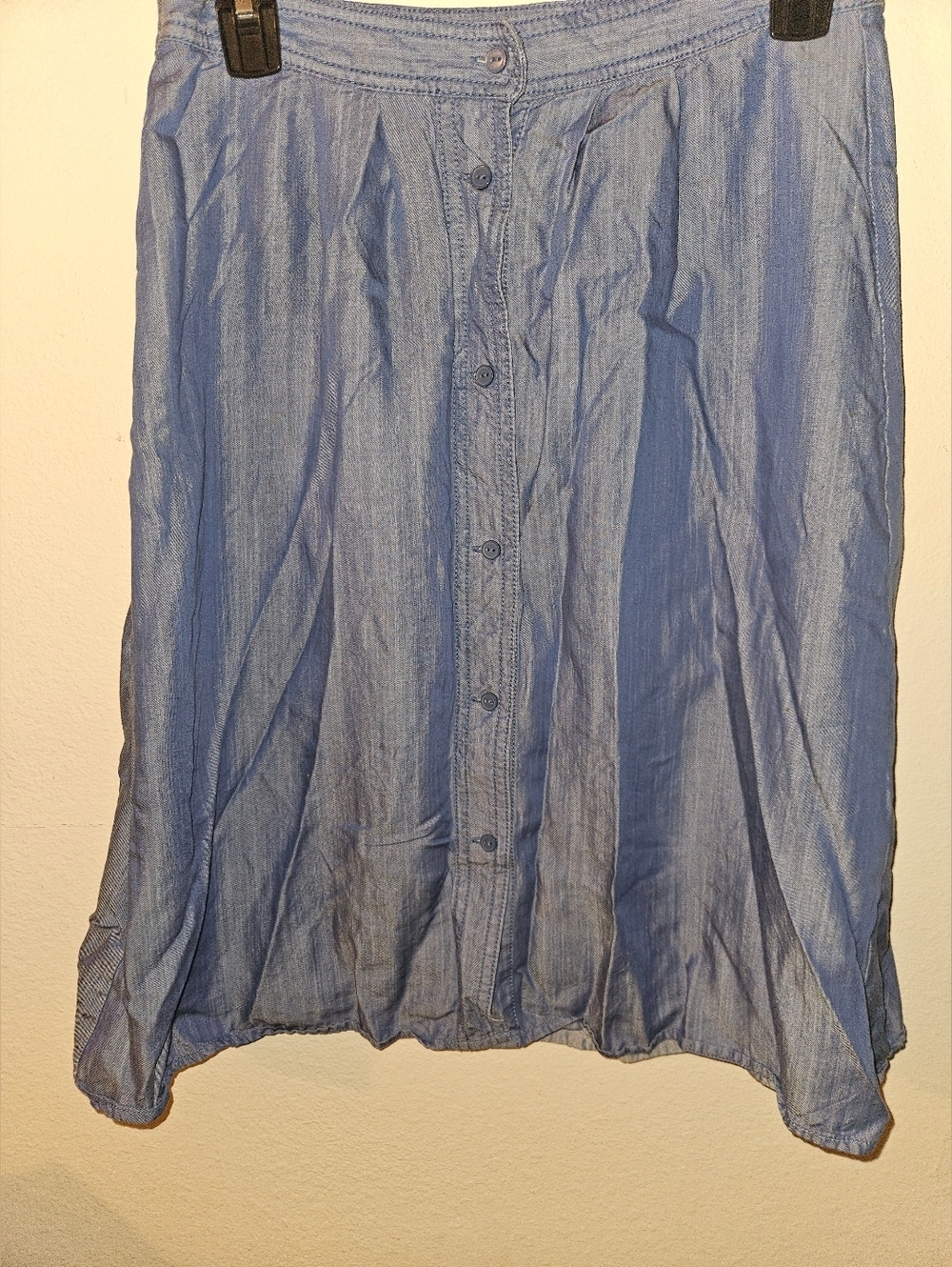Loft Womans Blue Button Up Skirt Size 2